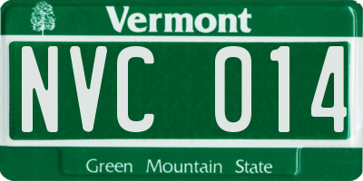 VT license plate NVC014