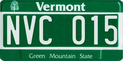 VT license plate NVC015
