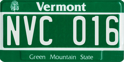 VT license plate NVC016