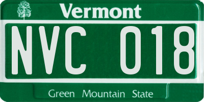 VT license plate NVC018