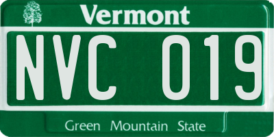 VT license plate NVC019