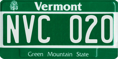 VT license plate NVC020