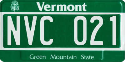 VT license plate NVC021