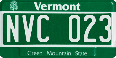 VT license plate NVC023