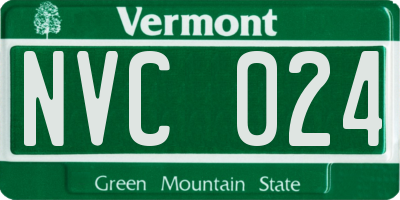 VT license plate NVC024