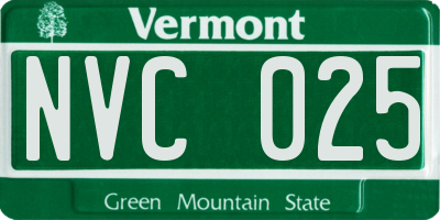 VT license plate NVC025