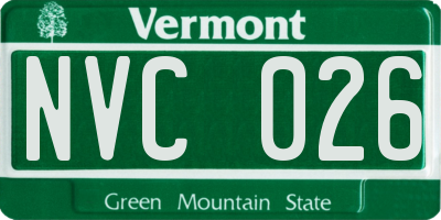 VT license plate NVC026