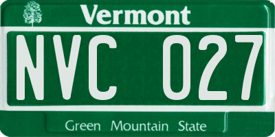 VT license plate NVC027