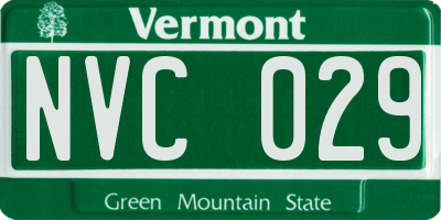 VT license plate NVC029
