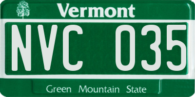 VT license plate NVC035
