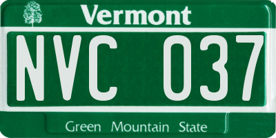 VT license plate NVC037