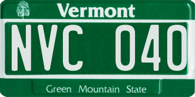 VT license plate NVC040