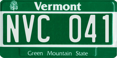 VT license plate NVC041