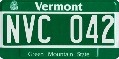VT license plate NVC042