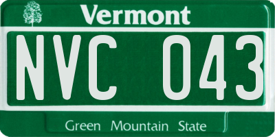 VT license plate NVC043
