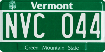 VT license plate NVC044