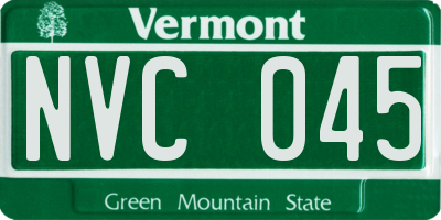 VT license plate NVC045
