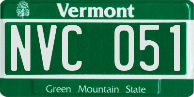 VT license plate NVC051