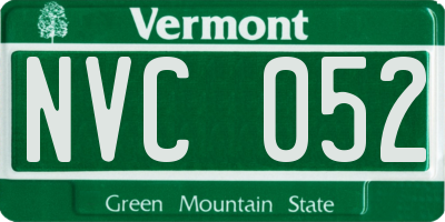 VT license plate NVC052