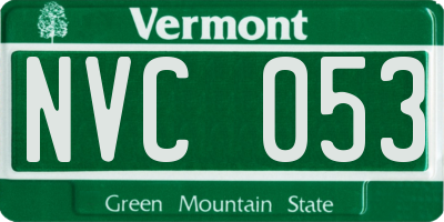 VT license plate NVC053