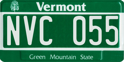 VT license plate NVC055