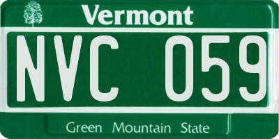 VT license plate NVC059