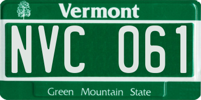 VT license plate NVC061