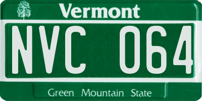 VT license plate NVC064