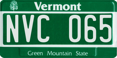 VT license plate NVC065