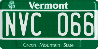 VT license plate NVC066