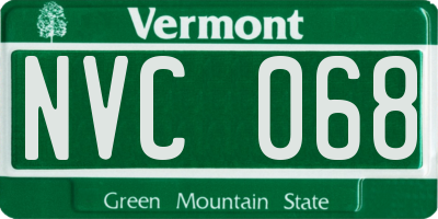 VT license plate NVC068