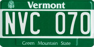 VT license plate NVC070