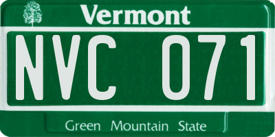 VT license plate NVC071