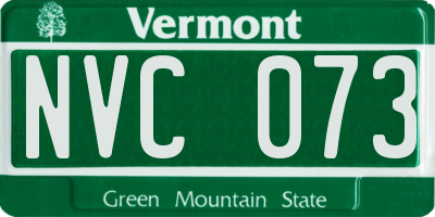VT license plate NVC073