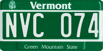 VT license plate NVC074