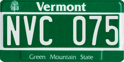 VT license plate NVC075