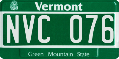 VT license plate NVC076