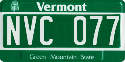 VT license plate NVC077
