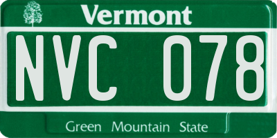 VT license plate NVC078