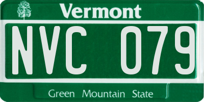 VT license plate NVC079