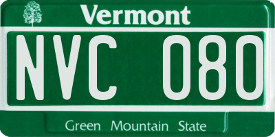 VT license plate NVC080