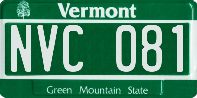 VT license plate NVC081