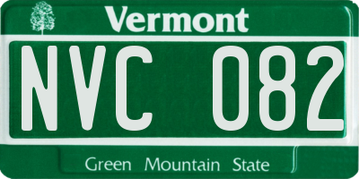 VT license plate NVC082