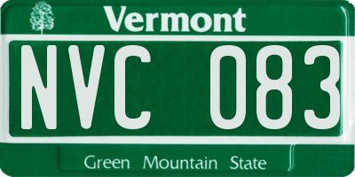 VT license plate NVC083