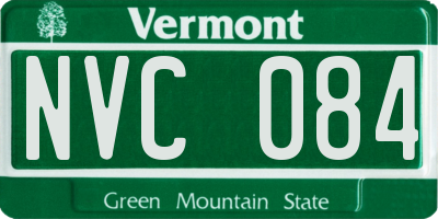 VT license plate NVC084
