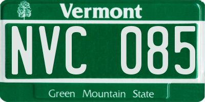 VT license plate NVC085