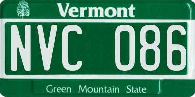 VT license plate NVC086