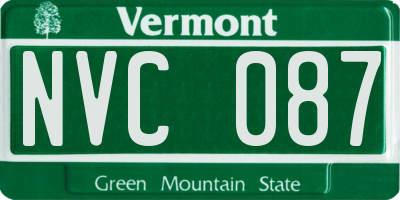 VT license plate NVC087
