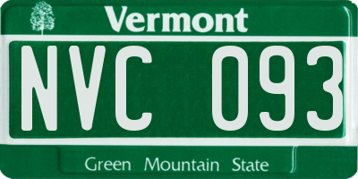 VT license plate NVC093