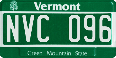 VT license plate NVC096